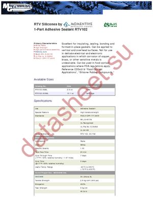 RTV102-85ML datasheet  